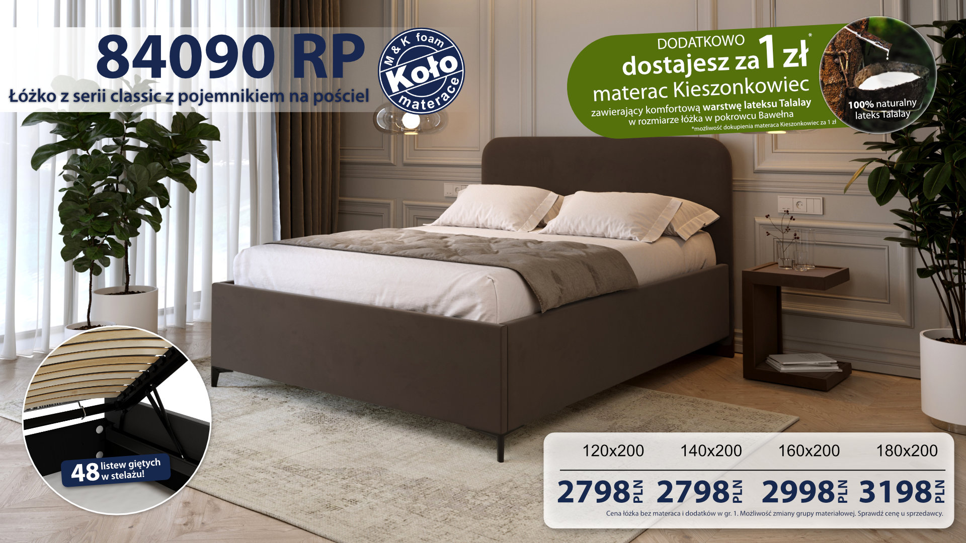 Łóżko tapicerowane 84090